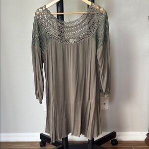 Umgee Tan Dolman Sleeve Midi Dress